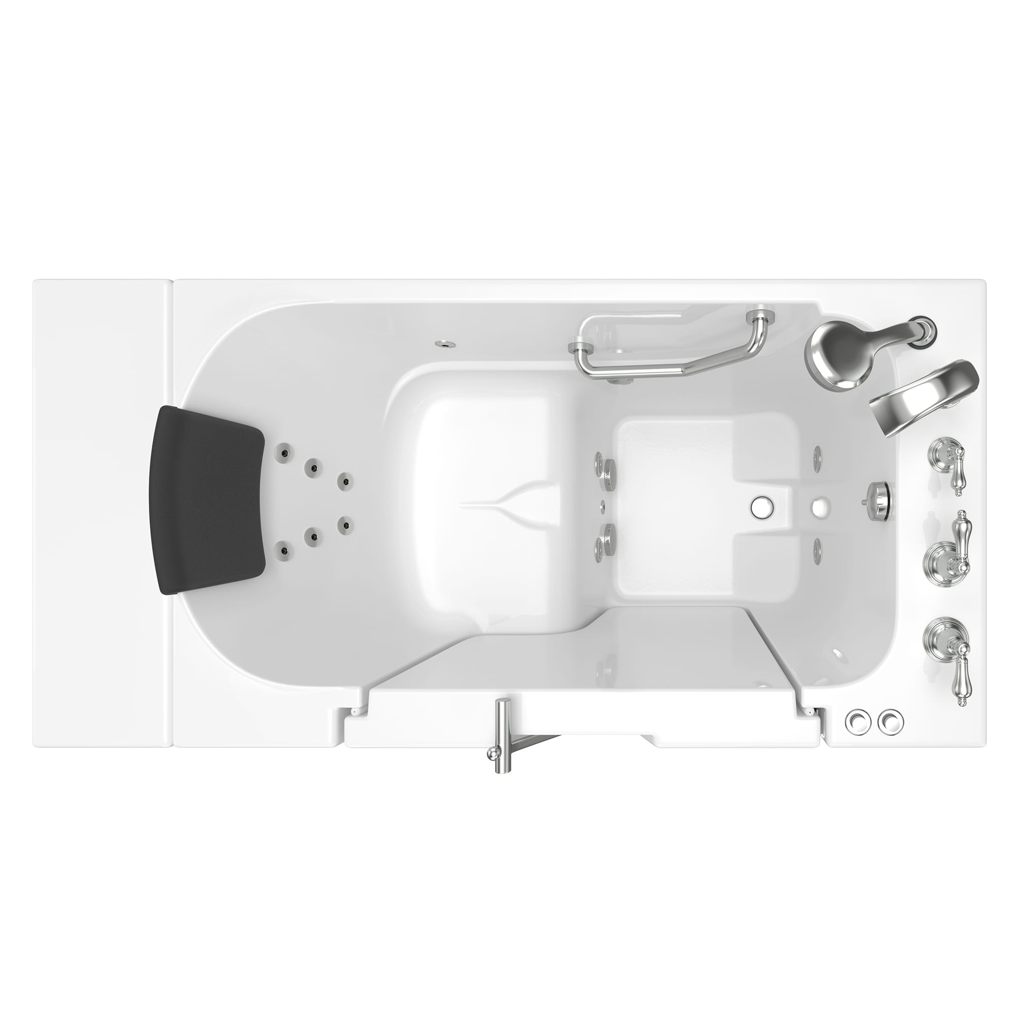 Gelcoat Premium Series 30 x 52  Inch Walk in Tub With Whirlpool System   Right Hand Drain With Faucet WIB WHITE